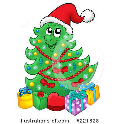 Royalty-Free (RF) Christmas Tree Clipart Illustration by visekart - Stock Sample #221828