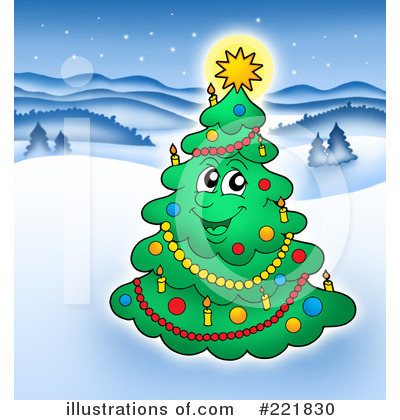 Royalty-Free (RF) Christmas Tree Clipart Illustration by visekart - Stock Sample #221830