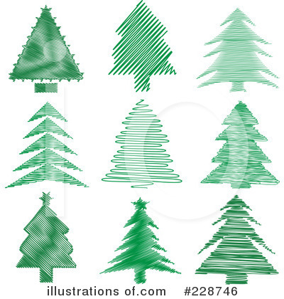 Royalty-Free (RF) Christmas Tree Clipart Illustration by KJ Pargeter - Stock Sample #228746