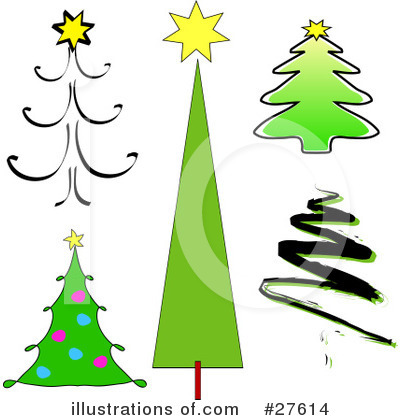 Royalty-Free (RF) Christmas Tree Clipart Illustration by KJ Pargeter - Stock Sample #27614