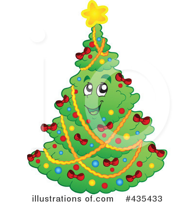 Royalty-Free (RF) Christmas Tree Clipart Illustration by visekart - Stock Sample #435433