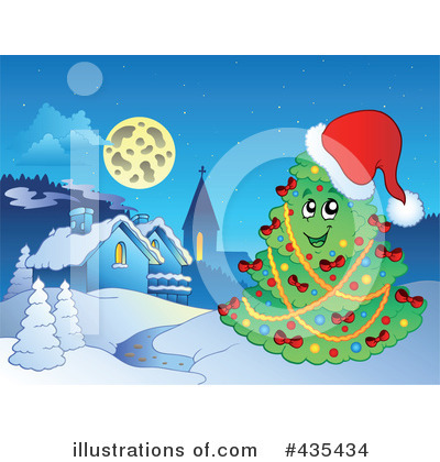 Royalty-Free (RF) Christmas Tree Clipart Illustration by visekart - Stock Sample #435434