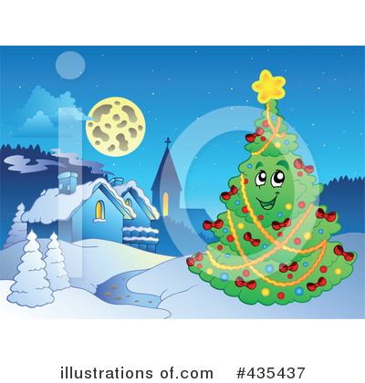 Royalty-Free (RF) Christmas Tree Clipart Illustration by visekart - Stock Sample #435437