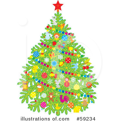 Royalty-Free (RF) Christmas Tree Clipart Illustration by Alex Bannykh - Stock Sample #59234