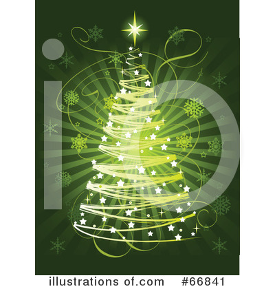 Royalty-Free (RF) Christmas Tree Clipart Illustration by Pushkin - Stock Sample #66841