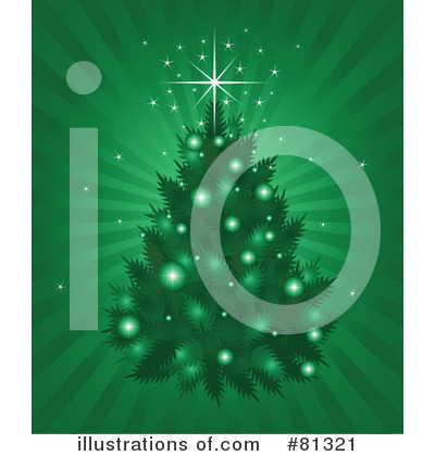 Royalty-Free (RF) Christmas Tree Clipart Illustration by Pushkin - Stock Sample #81321