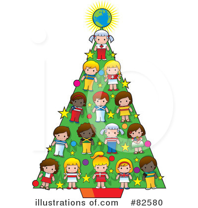 Royalty-Free (RF) Christmas Tree Clipart Illustration by Maria Bell - Stock Sample #82580