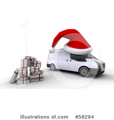 Royalty-Free (RF) Christmas Van Clipart Illustration by KJ Pargeter - Stock Sample #58294
