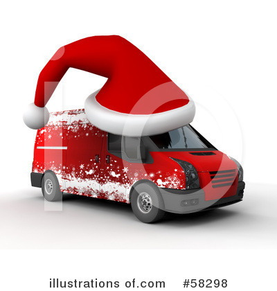 Royalty-Free (RF) Christmas Van Clipart Illustration by KJ Pargeter - Stock Sample #58298