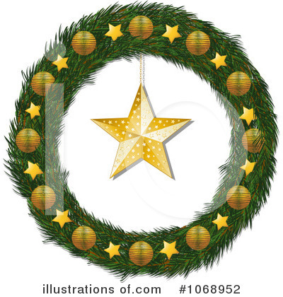 Royalty-Free (RF) Christmas Wreath Clipart Illustration by elaineitalia - Stock Sample #1068952