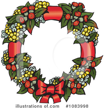 Royalty-Free (RF) Christmas Wreath Clipart Illustration by Dennis Holmes Designs - Stock Sample #1083998