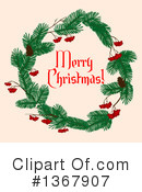 Christmas Wreath Clipart #1367907 by Vector Tradition SM