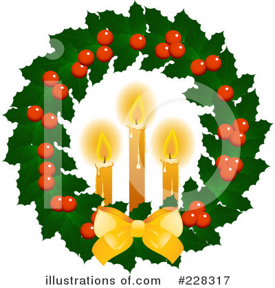 Royalty-Free (RF) Christmas Wreath Clipart Illustration by elaineitalia - Stock Sample #228317