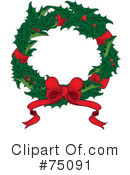 Christmas Wreath Clipart #75091 by Pams Clipart