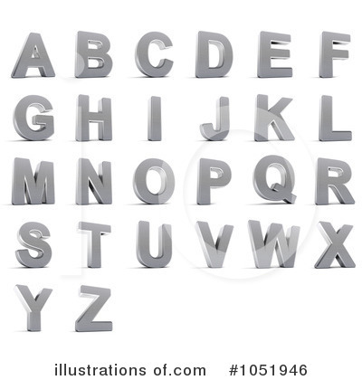 Royalty-Free (RF) Chrome Letter Clipart Illustration by stockillustrations - Stock Sample #1051946