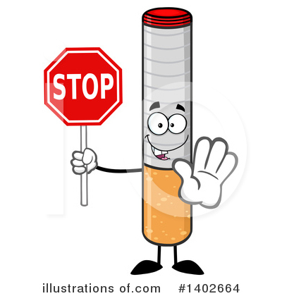 Royalty-Free (RF) Cigarette Mascot Clipart Illustration by Hit Toon - Stock Sample #1402664