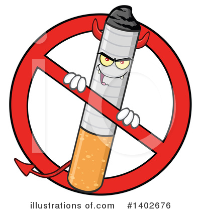 Royalty-Free (RF) Cigarette Mascot Clipart Illustration by Hit Toon - Stock Sample #1402676