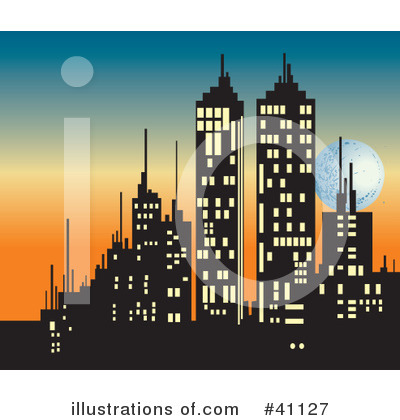 Skyline Clipart #41127 by Dennis Holmes Designs