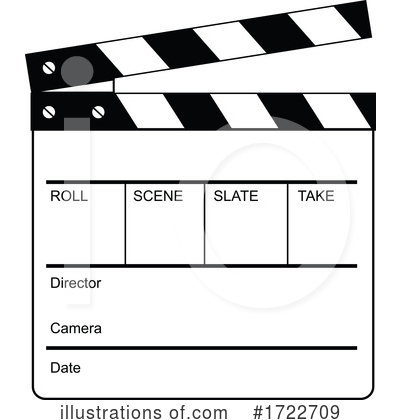 Royalty-Free (RF) Clapperboard Clipart Illustration by patrimonio - Stock Sample #1722709