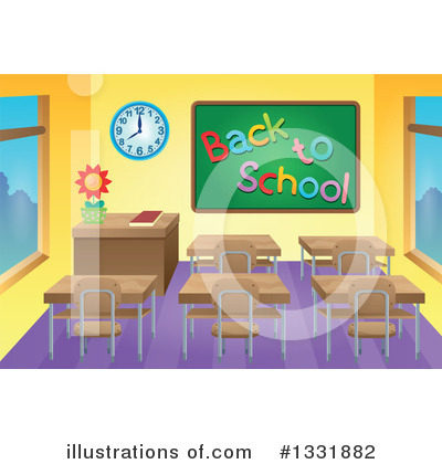 Royalty-Free (RF) Class Room Clipart Illustration by visekart - Stock Sample #1331882