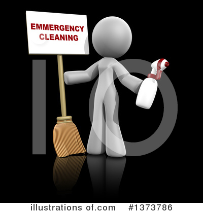 Royalty-Free (RF) Cleaning Lady Clipart Illustration by Leo Blanchette - Stock Sample #1373786