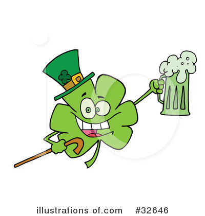 Royalty-Free (RF) Clover Clipart Illustration by Hit Toon - Stock Sample #32646
