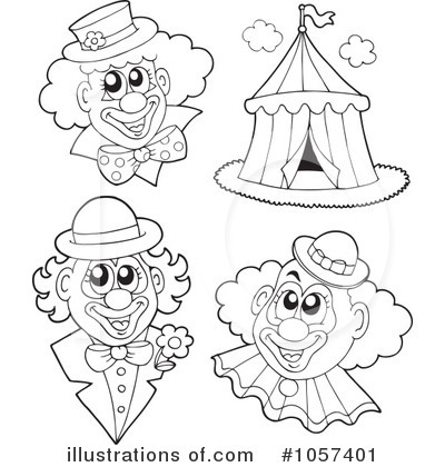 Royalty-Free (RF) Clown Clipart Illustration by visekart - Stock Sample #1057401