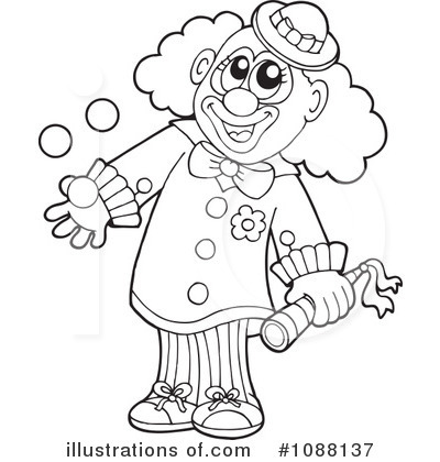 Royalty-Free (RF) Clown Clipart Illustration by visekart - Stock Sample #1088137