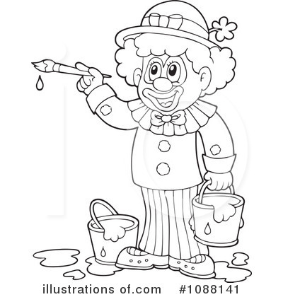 Royalty-Free (RF) Clown Clipart Illustration by visekart - Stock Sample #1088141