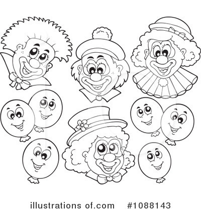 Royalty-Free (RF) Clown Clipart Illustration by visekart - Stock Sample #1088143