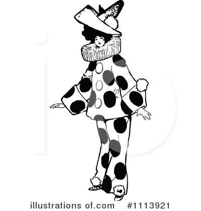 Royalty-Free (RF) Clown Clipart Illustration by Prawny Vintage - Stock Sample #1113921