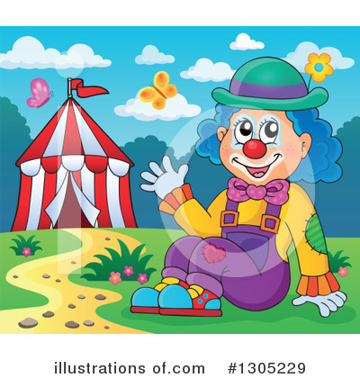 Royalty-Free (RF) Clown Clipart Illustration by visekart - Stock Sample #1305229