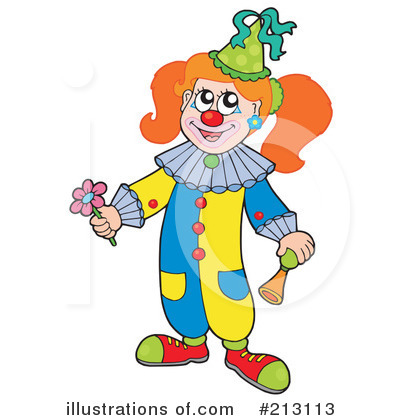 Royalty-Free (RF) Clown Clipart Illustration by visekart - Stock Sample #213113