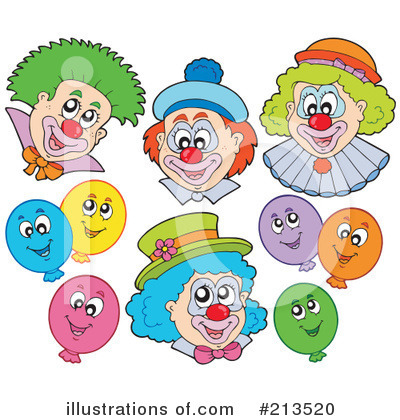 Royalty-Free (RF) Clown Clipart Illustration by visekart - Stock Sample #213520