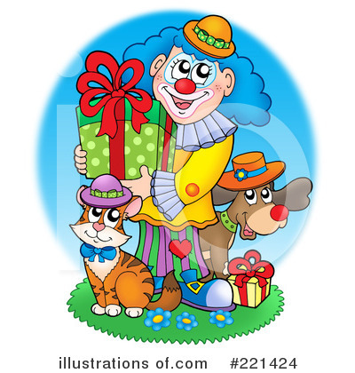 Royalty-Free (RF) Clown Clipart Illustration by visekart - Stock Sample #221424