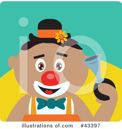 Royalty-Free (RF) Clown Clipart Illustration by Dennis Holmes Designs - Stock Sample #43397