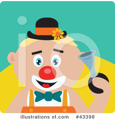 Royalty-Free (RF) Clown Clipart Illustration by Dennis Holmes Designs - Stock Sample #43398