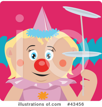 Royalty-Free (RF) Clown Clipart Illustration by Dennis Holmes Designs - Stock Sample #43456