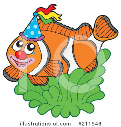 Royalty-Free (RF) Clown Fish Clipart Illustration by visekart - Stock Sample #211546