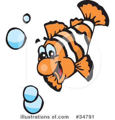 Royalty-Free (RF) Clown Fish Clipart Illustration by Dennis Holmes Designs - Stock Sample #34791