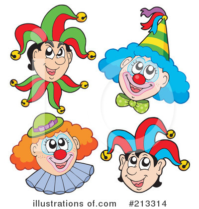 Royalty-Free (RF) Clowns Clipart Illustration by visekart - Stock Sample #213314