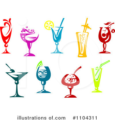 Royalty-Free (RF) Cocktails Clipart Illustration by Vector Tradition SM - Stock Sample #1104311