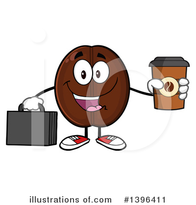 Coffee Bean Character Clipart #1396411 by Hit Toon