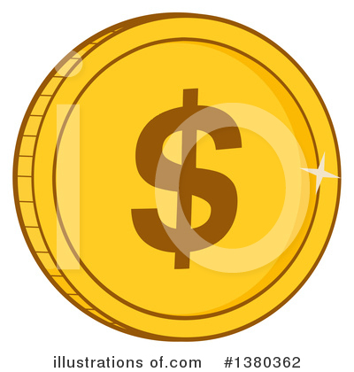 Royalty-Free (RF) Coin Clipart Illustration by Hit Toon - Stock Sample #1380362