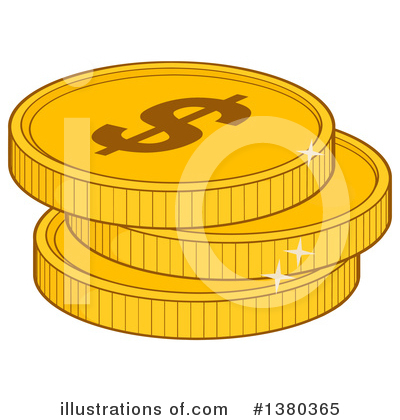 Royalty-Free (RF) Coin Clipart Illustration by Hit Toon - Stock Sample #1380365