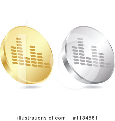 Royalty-Free (RF) Coin Icon Clipart Illustration by Andrei Marincas - Stock Sample #1134561