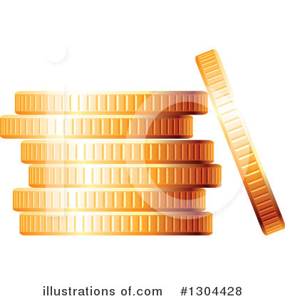 Royalty-Free (RF) Coins Clipart Illustration by Vector Tradition SM - Stock Sample #1304428
