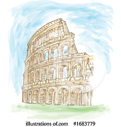 Royalty-Free (RF) Coliseum Clipart Illustration by Domenico Condello - Stock Sample #1683779