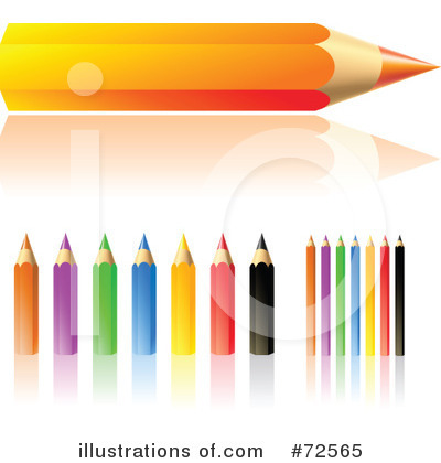 Royalty-Free (RF) Color Pencils Clipart Illustration by cidepix - Stock Sample #72565