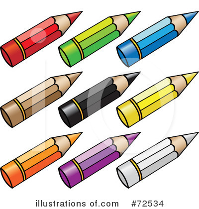 Royalty-Free (RF) Colored Pencil Clipart Illustration by cidepix - Stock Sample #72534